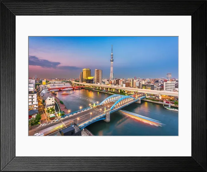 Framed Print : Tokyo, Japan city skyline over Asakusa at twilight Framed Print : Tokyo, Japan city skyline over Asakusa at twilight