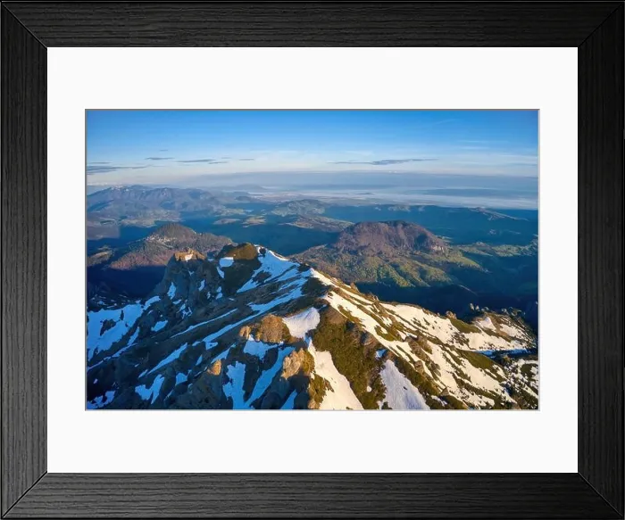 Framed Print : Aerial view over Ciucas Mountains, Ciucas Peak, Romania, Europe. Morning light at sunrise Framed Print : Aerial view over Ciucas Mountains, Ciucas Peak, Romania, Europe. Morning light at sunrise