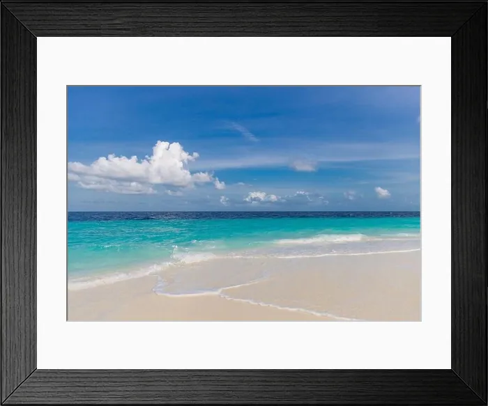 Framed Print : Closeup of sand on beach and blue summer sky. Panoramic beach landscape. Empty tropical beach seascape. Relaxing summer vibes, positive mood inspire Framed Print : Closeup of sand on beach and blue summer sky. Panoramic beach landscape. Empty tropical beach seascape. Relaxing summer vibes, positive mood inspire
