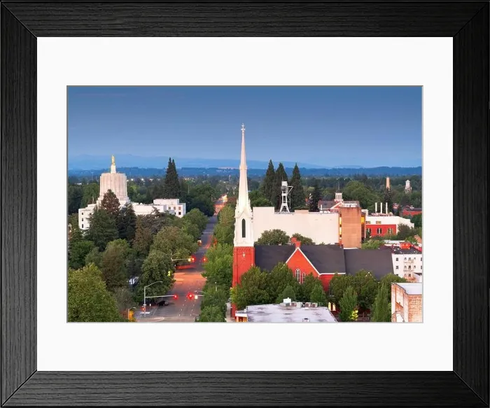 Framed Print : Salem, Oregon, USA downtown city skyline at dusk Framed Print : Salem, Oregon, USA downtown city skyline at dusk