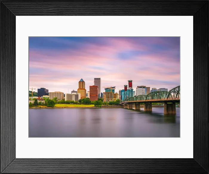 Framed Print : Portland, Oregon, USA skyline at dusk on the Willamette River Framed Print : Portland, Oregon, USA skyline at dusk on the Willamette River