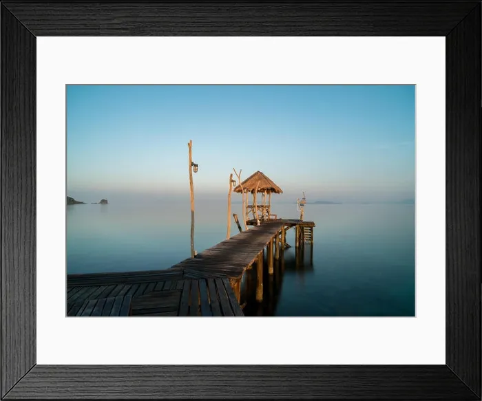 Framed Print : Wooden pier between sunset in Phuket, Thailand. Summer, Travel, Vacation and Holiday concept Framed Print : Wooden pier between sunset in Phuket, Thailand. Summer, Travel, Vacation and Holiday concept
