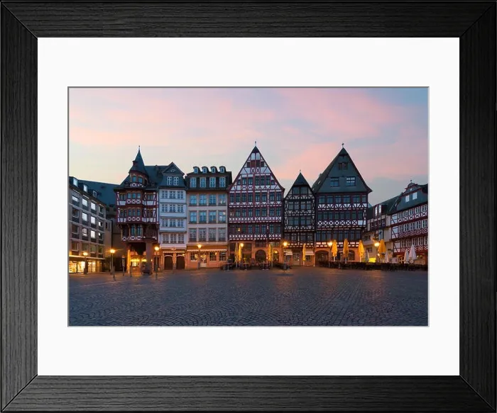 Framed Print : Frankfurt Old town square romerberg with old style house in Frankfurt Germany Framed Print : Frankfurt Old town square romerberg with old style house in Frankfurt Germany