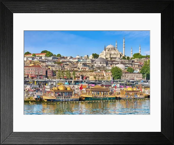 Framed Print : Istanbul - view from Galata Bridge, Turkey Framed Print : Istanbul - view from Galata Bridge, Turkey