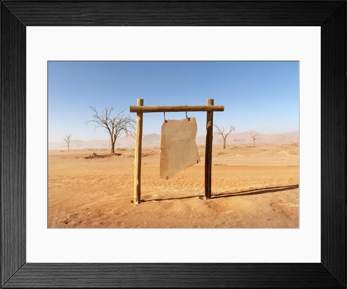 Framed Print : Empty sign board from stone in Namib desert Framed Print : Empty sign board from stone in Namib desert