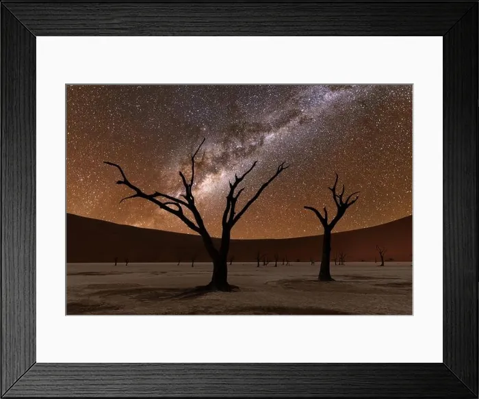 Framed Print : Dead trees at Deadvlei at night Framed Print : Dead trees at Deadvlei at night