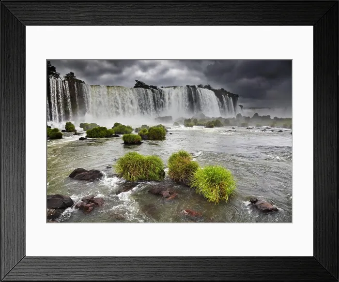 Framed Print : Iguassu Falls, the largest series of waterfalls of the world, located at the Brazilian and Argentinian border, View from Brazilian side Framed Print : Iguassu Falls, the largest series of waterfalls of the world, located at the Brazilian and Argentinian border, View from Brazilian side