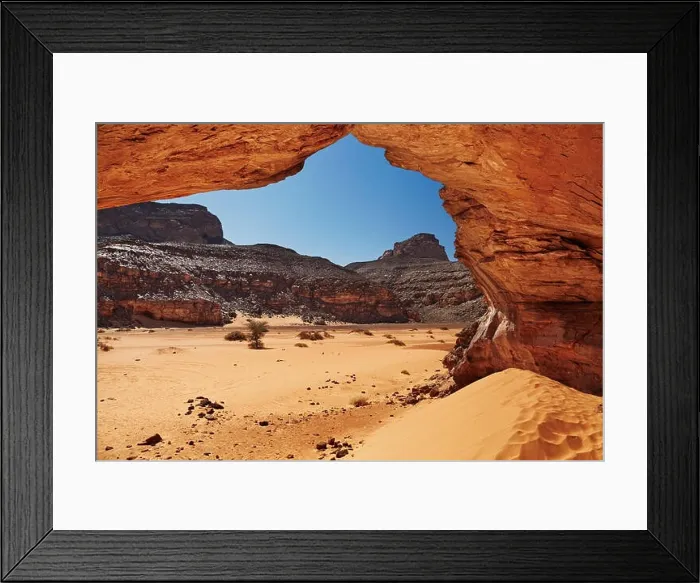 Framed Print : Sand dunes and rocks, Sahara Desert, Algeria Framed Print : Sand dunes and rocks, Sahara Desert, Algeria