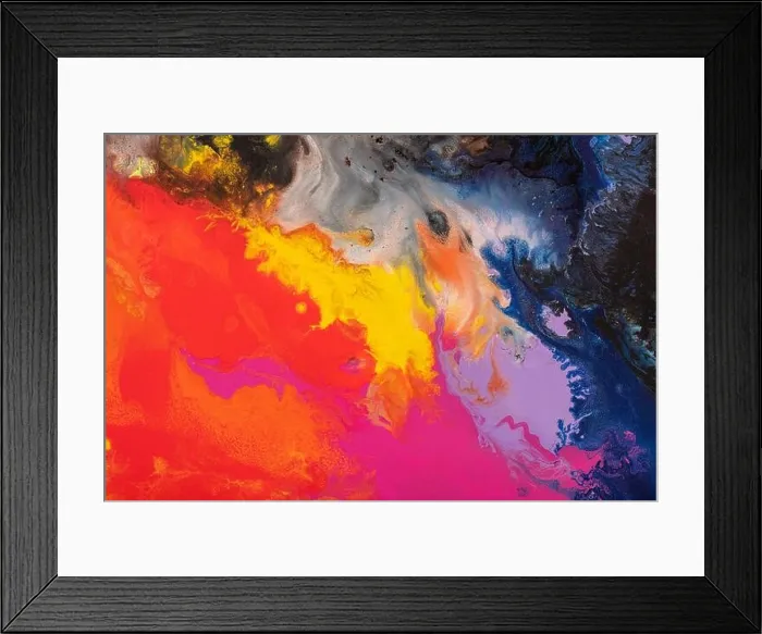 Framed Print : Colorful abstract painting background, attractive artwork in bright color Framed Print : Colorful abstract painting background, attractive artwork in bright color
