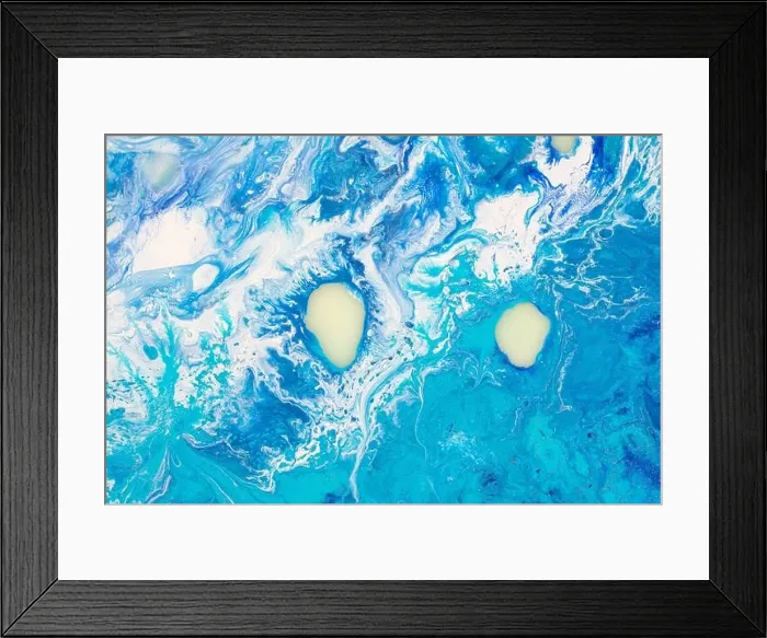 Framed Print : Abstract painting background in a fresh blue color. Painted by alcoholic ink Framed Print : Abstract painting background in a fresh blue color. Painted by alcoholic ink