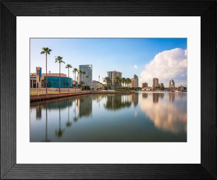 Framed Print : St. Petersburg, Florida, USA skyline along the bay in the afternoon Framed Print : St. Petersburg, Florida, USA skyline along the bay in the afternoon