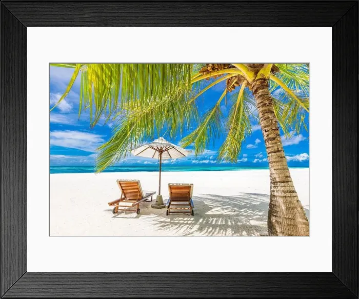 Framed Print : Tropical paradise beach with white sand and coco palms travel tourism wide panorama background. Luxury vacation and holiday banner tropical beach rest Framed Print : Tropical paradise beach with white sand and coco palms travel tourism wide panorama background. Luxury vacation and holiday banner tropical beach rest