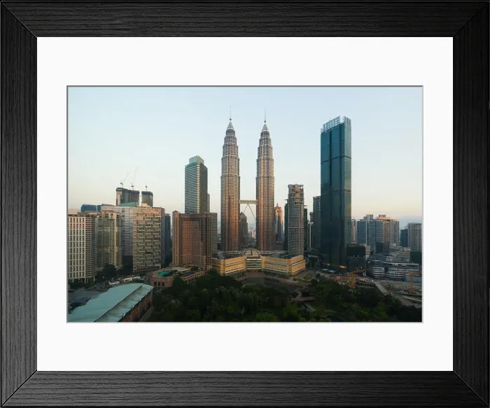 Framed Print : Kuala lumpur cityscape. Panoramic view of Kuala Lumpur city skyline during sunrise viewing skyscrapers building and Petronas twin tower in Malaysia Framed Print : Kuala lumpur cityscape. Panoramic view of Kuala Lumpur city skyline during sunrise viewing skyscrapers building and Petronas twin tower in Malaysia