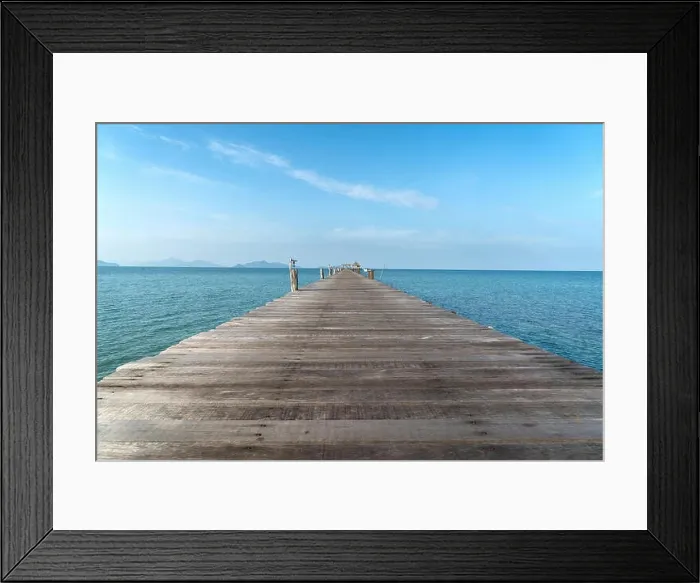 Framed Print : Wooden pier in Phuket, Thailand. Summer, Travel, Vacation and Holiday concept Framed Print : Wooden pier in Phuket, Thailand. Summer, Travel, Vacation and Holiday concept