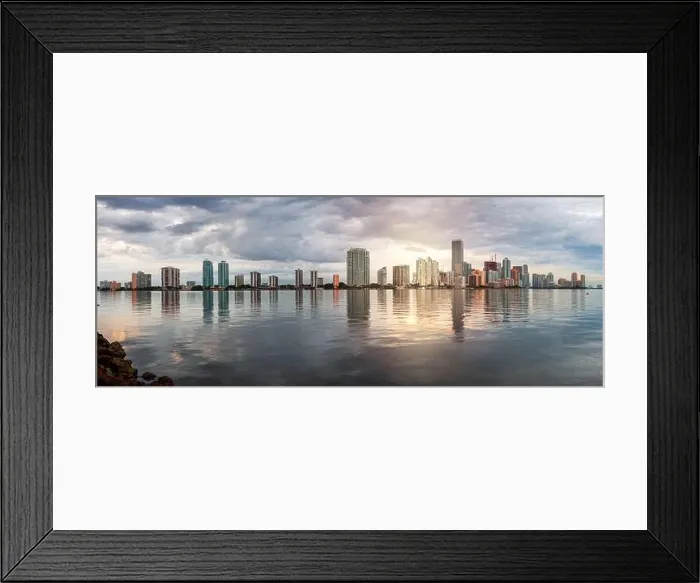 Framed Print : Miami, Florida, USA downtown skyline from across the Biscayne Bay at twilight Framed Print : Miami, Florida, USA downtown skyline from across the Biscayne Bay at twilight