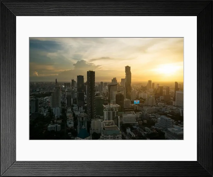 Framed Print : Modern building in Bangkok business district at Bangkok city with skyline during sunset, Thailand Framed Print : Modern building in Bangkok business district at Bangkok city with skyline during sunset, Thailand