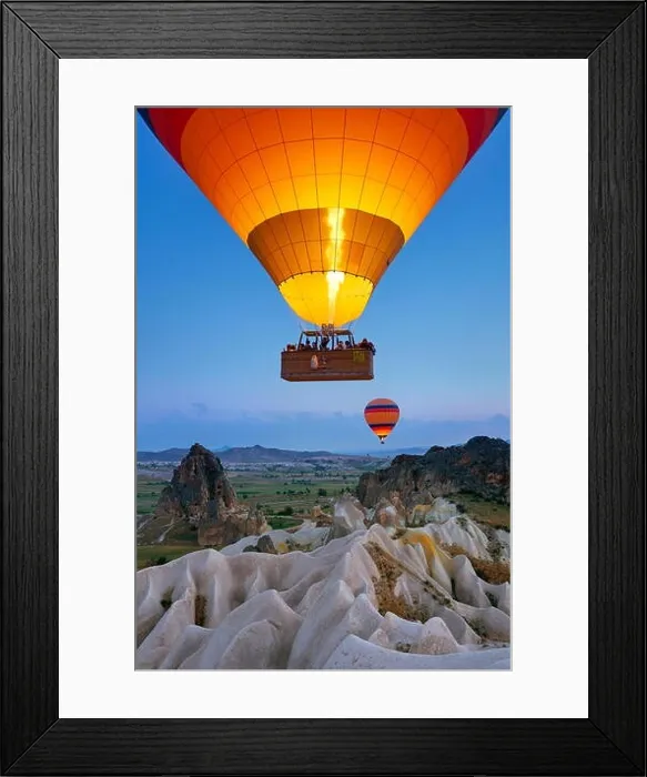 Framed Print : Cappadocia - hot air balloons, Goreme, Anatolia, Turkey