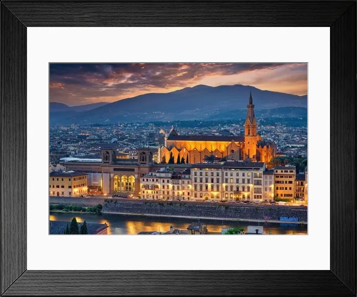 Framed Print : Florence, Italy - July 19, 2017: Basilica di Santa Croce Holy Cross is the principal Franciscan church in Florence, Italy with night illumination Framed Print : Florence, Italy - July 19, 2017: Basilica di Santa Croce Holy Cross is the principal Franciscan church in Florence, Italy with night illumination