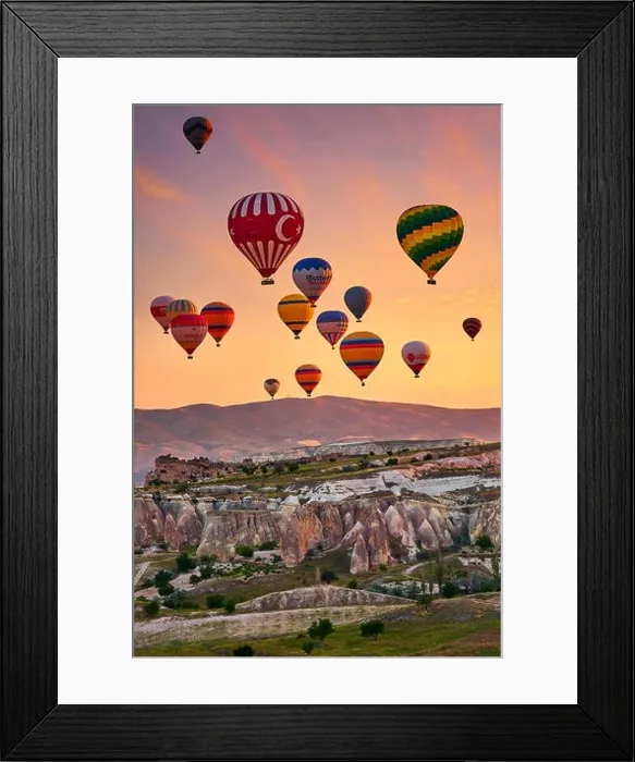 Framed Print : Hot air balloons at sunrise, Goreme, Cappadocia, Anatolia, Turkey Framed Print : Hot air balloons at sunrise, Goreme, Cappadocia, Anatolia, Turkey
