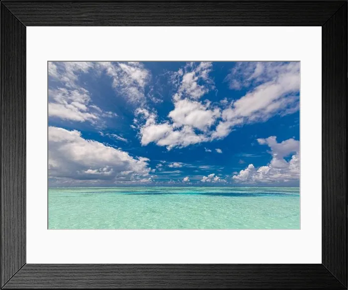 Framed Print : Beautiful sea and blue sky. Tropical beautiful seascape panorama. Ocean nature pattern, peaceful seascape, natural view, horizon Framed Print : Beautiful sea and blue sky. Tropical beautiful seascape panorama. Ocean nature pattern, peaceful seascape, natural view, horizon