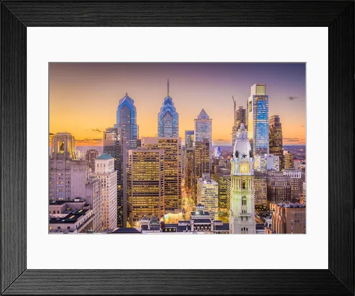 Framed Print : Philadelphia, Pennsylvania, USA skyline at Center City during twilight Framed Print : Philadelphia, Pennsylvania, USA skyline at Center City during twilight