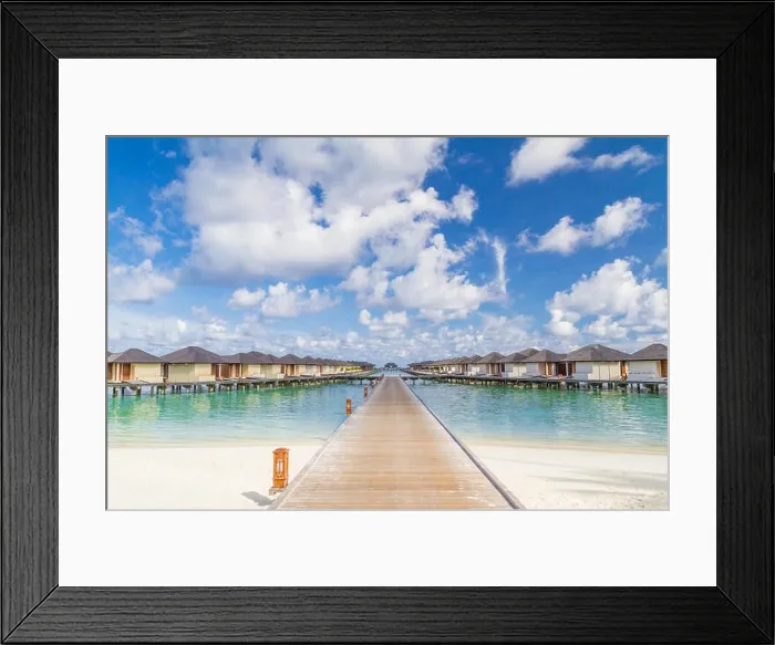 Framed Print : Fantastic Maldives beach background. Beautiful white sand beach and palm trees under blue sky. Luxury travel and vacation concept Framed Print : Fantastic Maldives beach background. Beautiful white sand beach and palm trees under blue sky. Luxury travel and vacation concept