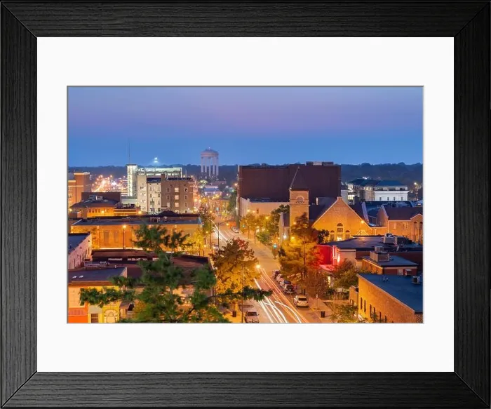 Framed Print : Columbia, Missouri, USA downtown city skyline at twilight Framed Print : Columbia, Missouri, USA downtown city skyline at twilight