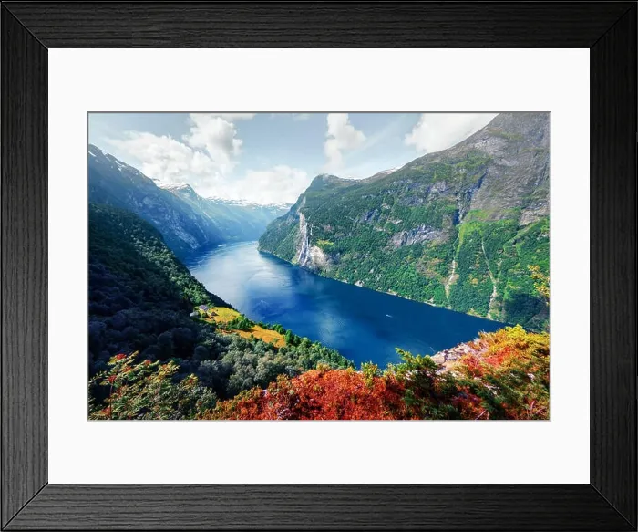 Framed Print : Breathtaking view of Sunnylvsfjorden fjord Framed Print : Breathtaking view of Sunnylvsfjorden fjord