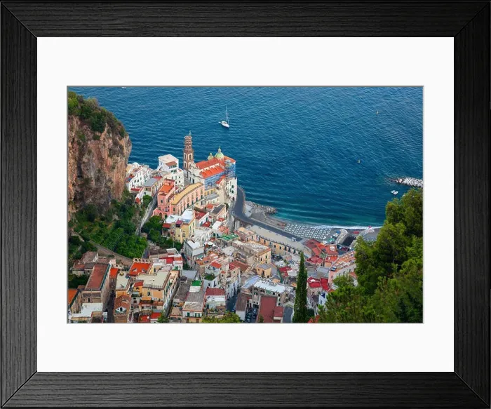 Framed Print : Atrani. Aerial view of Atrani famous coastal village located on Amalfi Coast, Italy Framed Print : Atrani. Aerial view of Atrani famous coastal village located on Amalfi Coast, Italy
