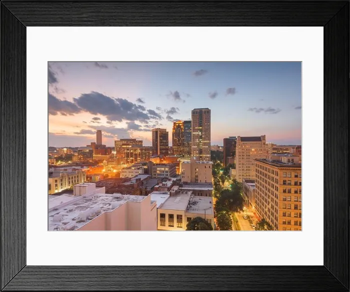 Framed Print : Birmingham, Alabama, USA downtown city skyline at twilight Framed Print : Birmingham, Alabama, USA downtown city skyline at twilight