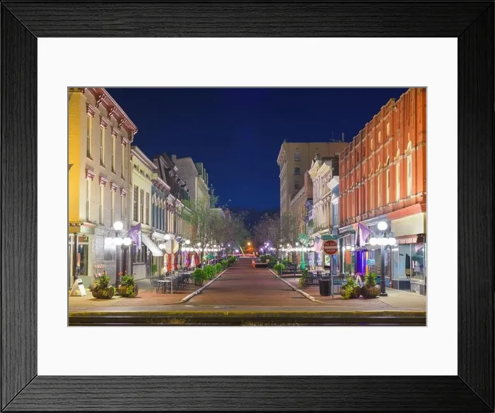 Framed Print : Frankfort, Kentucky, USA downtown streets at night Framed Print : Frankfort, Kentucky, USA downtown streets at night