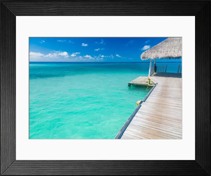 Framed Print : Beautiful beach scene with long wooden jetty. Tranquil and relaxing beach nature scenery for inspirational concept design Framed Print : Beautiful beach scene with long wooden jetty. Tranquil and relaxing beach nature scenery for inspirational concept design