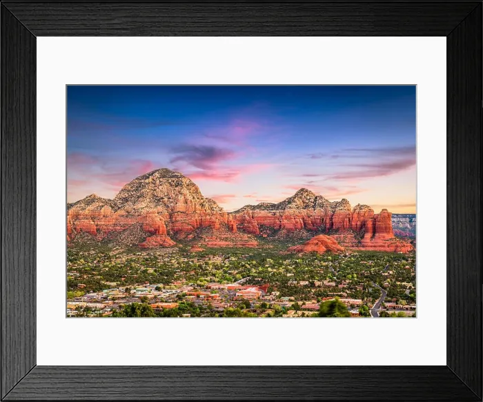 Framed Print : Sedona, Arizona, USA downtown and mountains Framed Print : Sedona, Arizona, USA downtown and mountains