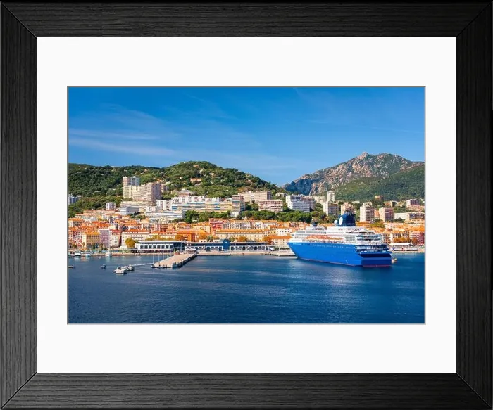 Framed Print : Ajaccio, Corsica, France coastal resorts skyline on the Mediterranean Framed Print : Ajaccio, Corsica, France coastal resorts skyline on the Mediterranean