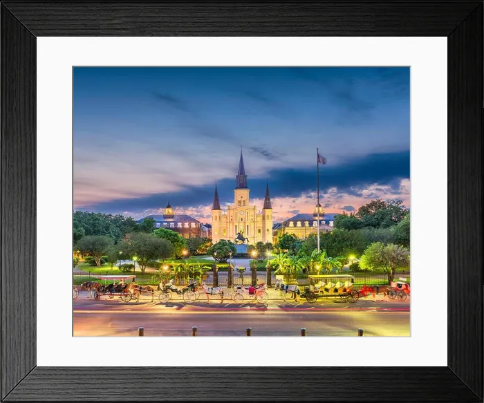 Framed Print : New Orleans, Louisiana, USA town view at St. Louis Cathedral Framed Print : New Orleans, Louisiana, USA town view at St. Louis Cathedral