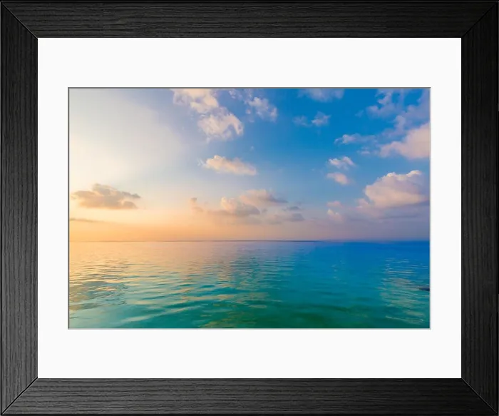 Framed Print : Relaxing seascape with wide horizon of the sky and the sea. Inspirational seascape and tranquil nature sea view Framed Print : Relaxing seascape with wide horizon of the sky and the sea. Inspirational seascape and tranquil nature sea view