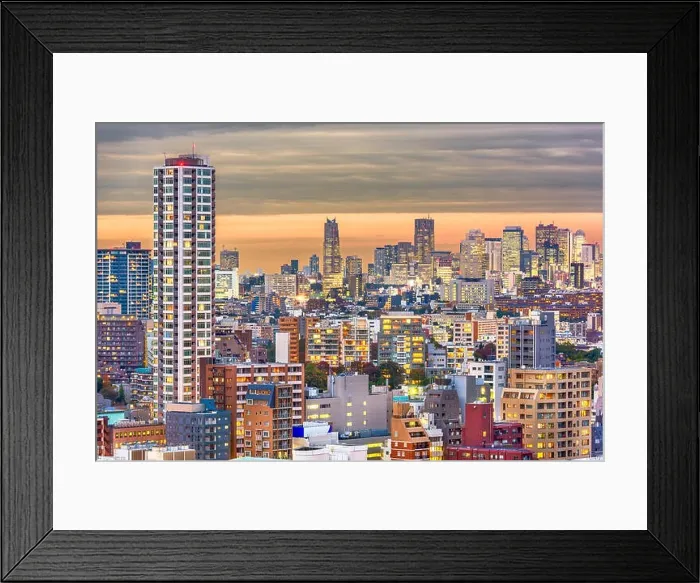 Framed Print : Tokyo, Japan twilight cityscape towards the Shinjuku Ward financial district Framed Print : Tokyo, Japan twilight cityscape towards the Shinjuku Ward financial district