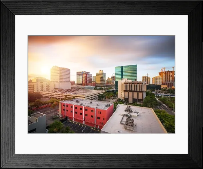 Framed Print : Ft. Lauderdale, Florida, USA downtown cityscape at dusk Framed Print : Ft. Lauderdale, Florida, USA downtown cityscape at dusk