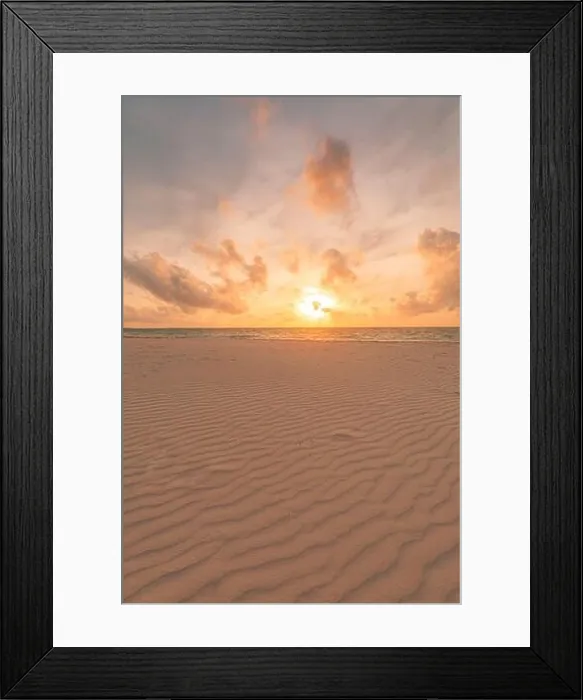 Framed Print : Closeup sea sand beach. Panoramic beach landscape. Inspire tropical beach seascape horizon. Orange and golden sunset sky calmness tranquil relaxing Framed Print : Closeup sea sand beach. Panoramic beach landscape. Inspire tropical beach seascape horizon. Orange and golden sunset sky calmness tranquil relaxing
