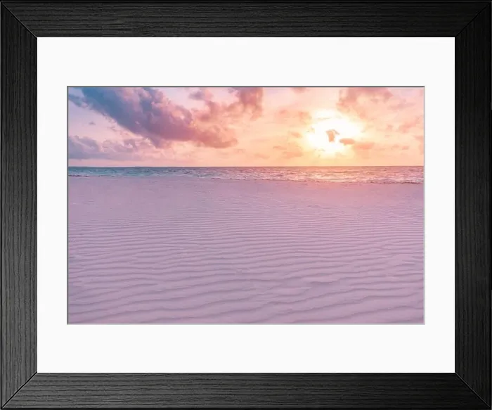 Framed Print : Closeup sea sand beach. Panoramic beach landscape. Inspire tropical beach seascape horizon. Orange and golden sunset sky calmness tranquil relaxing Framed Print : Closeup sea sand beach. Panoramic beach landscape. Inspire tropical beach seascape horizon. Orange and golden sunset sky calmness tranquil relaxing