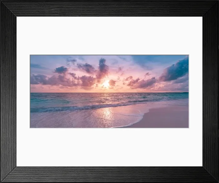 Framed Print : Closeup sea sand beach. Panoramic beach landscape. Inspire tropical beach seascape horizon. Orange and golden sunset sky calmness tranquil relaxing Framed Print : Closeup sea sand beach. Panoramic beach landscape. Inspire tropical beach seascape horizon. Orange and golden sunset sky calmness tranquil relaxing