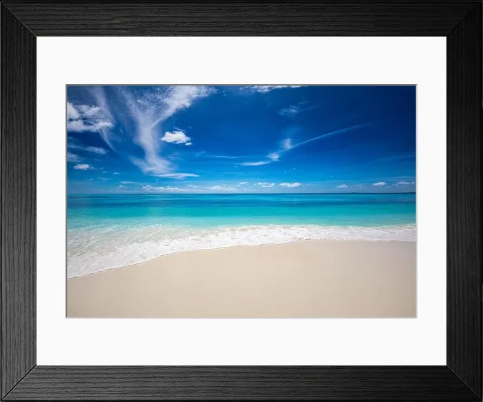 Framed Print : Sea wave on white sand beach sunny day. Stunning summer mood travel trip adventure view. Shore, coast landscape, beach scenery Framed Print : Sea wave on white sand beach sunny day. Stunning summer mood travel trip adventure view. Shore, coast landscape, beach scenery