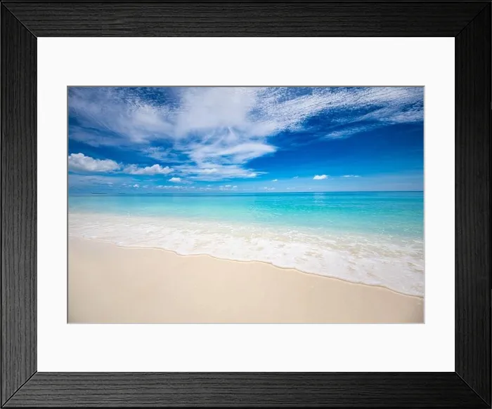Framed Print : Sea wave on white sand beach sunny day. Stunning summer mood travel trip adventure view. Shore, coast landscape, beach scenery Framed Print : Sea wave on white sand beach sunny day. Stunning summer mood travel trip adventure view. Shore, coast landscape, beach scenery