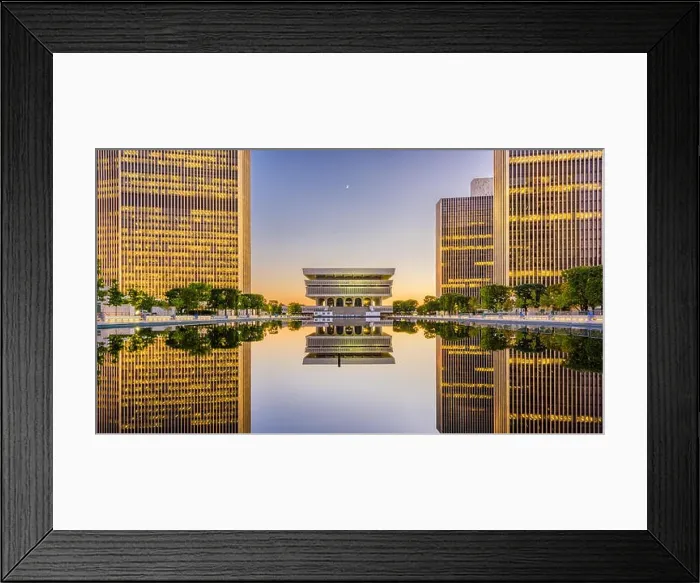 Framed Print : Albany, New York, USA at Empire State Plaza at dusk Framed Print : Albany, New York, USA at Empire State Plaza at dusk