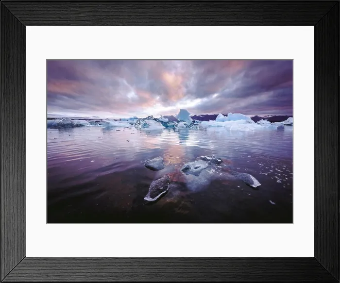 Framed Print : Icebergs in Jokulsarlon glacial lagoon