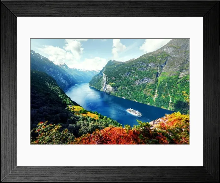 Framed Print : Breathtaking view of Sunnylvsfjorden fjord Framed Print : Breathtaking view of Sunnylvsfjorden fjord