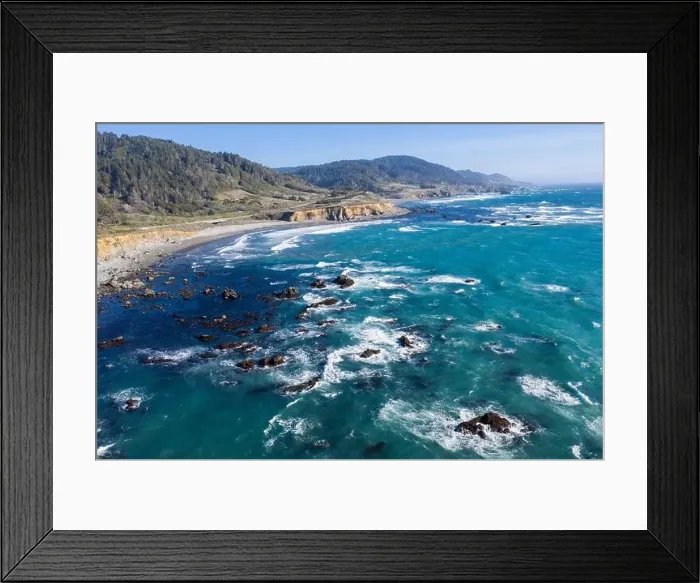 Framed Print : The Pacific Ocean meets the rocky shore of Northern California in Mendocino. This scenic region is known for its beautiful, rugged coastlines Framed Print : The Pacific Ocean meets the rocky shore of Northern California in Mendocino. This scenic region is known for its beautiful, rugged coastlines
