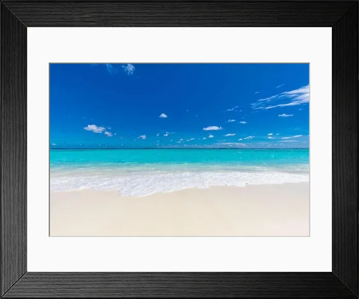 Framed Print : Sea sand sky concept, clouds, horizontal background banner. Inspirational nature landscape, beautiful colors, wonderful scenery summer vacation vibes Framed Print : Sea sand sky concept, clouds, horizontal background banner. Inspirational nature landscape, beautiful colors, wonderful scenery summer vacation vibes