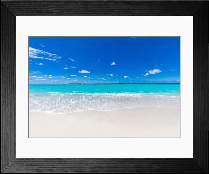 Framed Print : Sea sand sky concept, clouds, horizontal background banner. Inspirational nature landscape, beautiful colors, wonderful scenery summer vacation vibes Framed Print : Sea sand sky concept, clouds, horizontal background banner. Inspirational nature landscape, beautiful colors, wonderful scenery summer vacation vibes