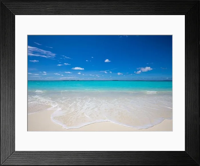 Framed Print : Sea sand sky concept, clouds, horizontal background banner. Inspirational nature landscape, beautiful colors, wonderful scenery summer vacation vibes Framed Print : Sea sand sky concept, clouds, horizontal background banner. Inspirational nature landscape, beautiful colors, wonderful scenery summer vacation vibes